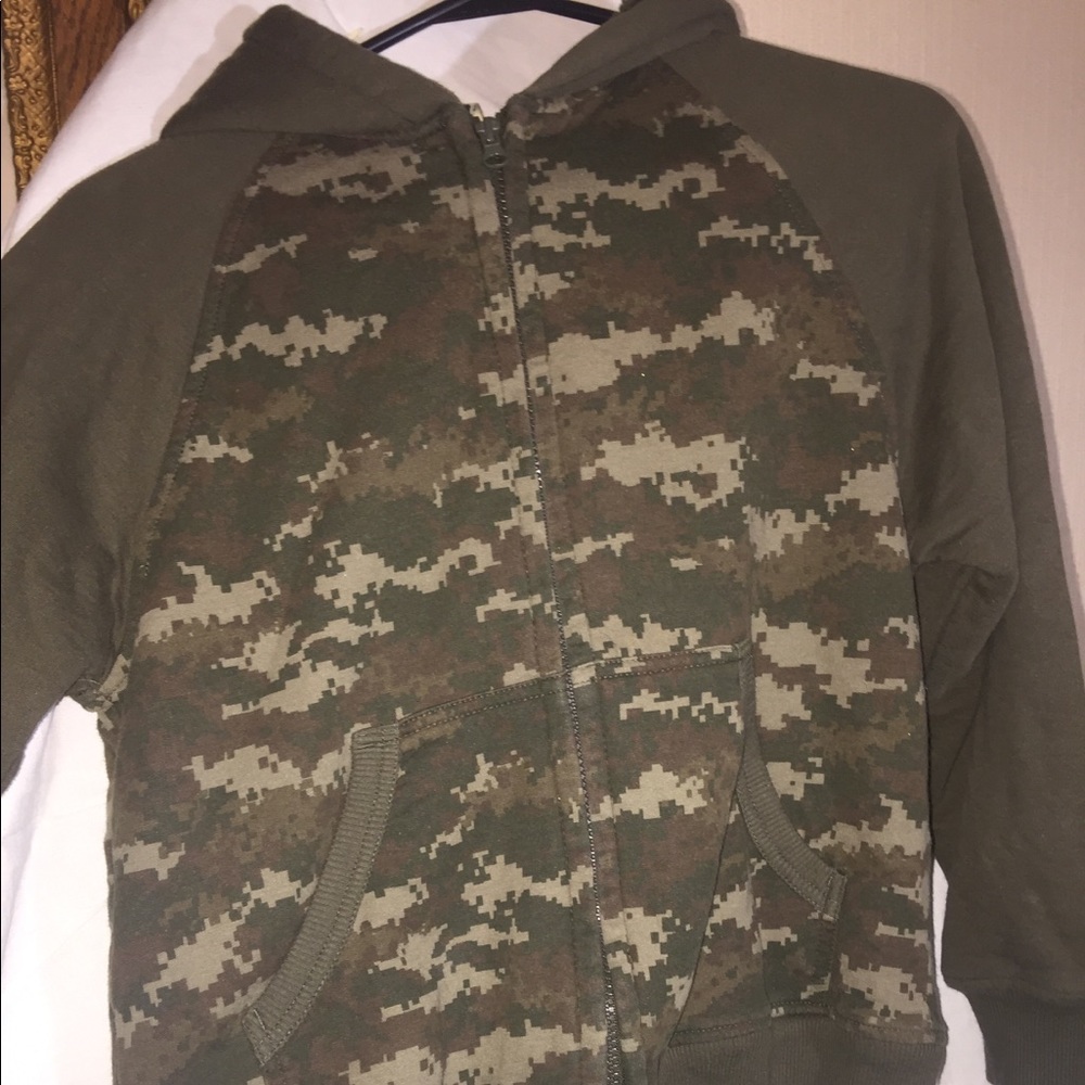 Faded Glory Hooded Sweatshirt GREEN camo